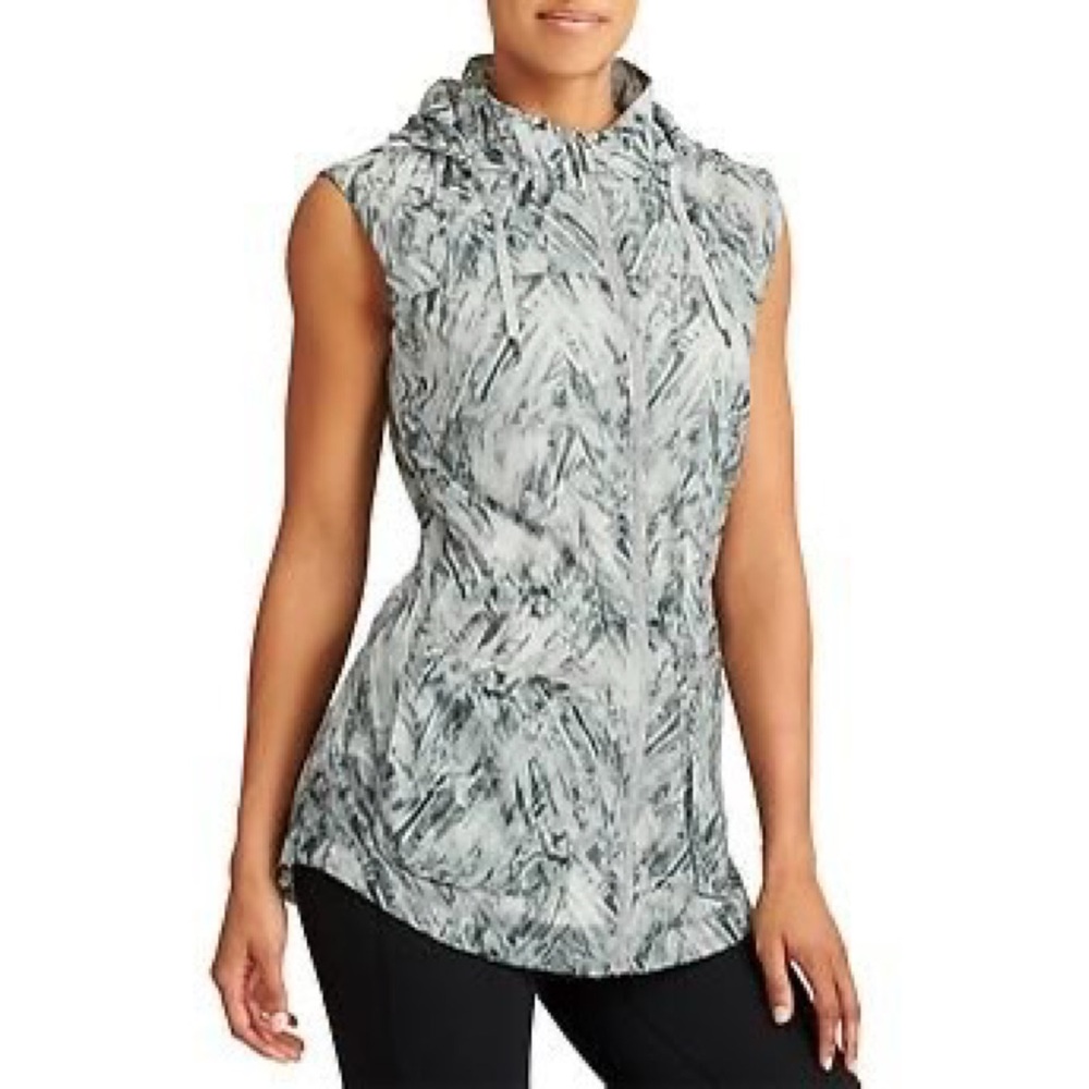 Athleta Women's Inspire Vest In Cobblestone Grey Print Small